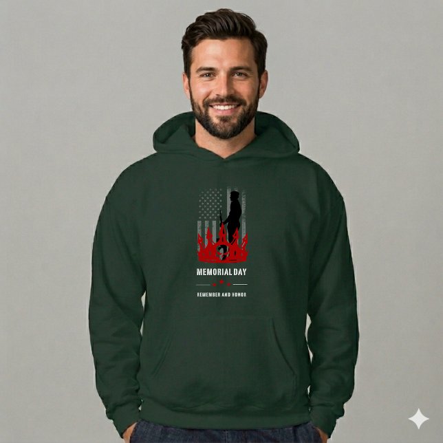 Moletom Memorial Day Remember and Honor Patriotic USA 250 (Honor fallen heroes with this premium Memorial Day hoodie. A bold tribute for American patriots.)