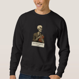 Moletom Men’s Black Skeleton Graphic Crewneck Sweatshirt