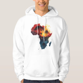 Moletom Men’s Hoodie with Watercolor Africa Sunset Design