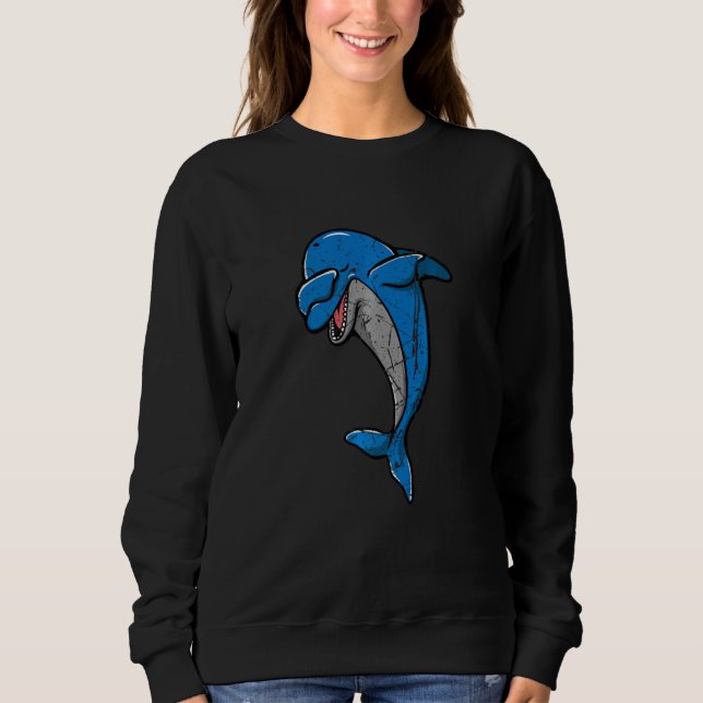 Moletom Men Women Cool Dabbing Dolphin Whale Cute Orca Dol (Frente)