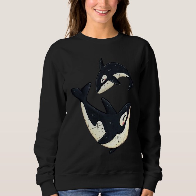 Moletom Men Women Happy Orcas Killer Whale Cute Orca Lover (Frente)