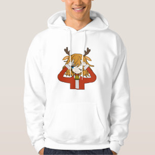 Moletom menina cervo com roupas de papai noel