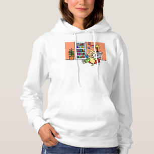 Moletom Menina da leitura com um Hoodie amarelo de