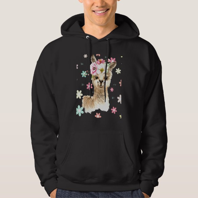 Moletom Menina de Alpaca Estilo Retro Lama (Frente)