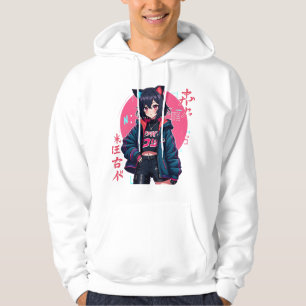 Moletom Menina de animação Cyberpunk com ouvidos de gato -