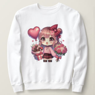 Moletom Menina de animação Dia de os namorados bonita