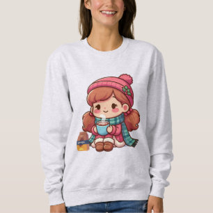 Moletom Menina de Natal/inverno bonita com cacau