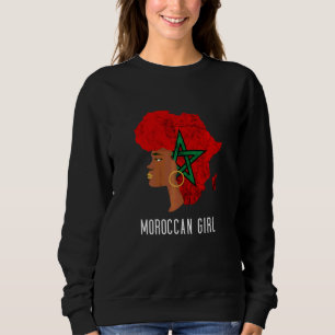 Moletom Menina Marroquina Bandeira Marroquina Cabelo Raíze