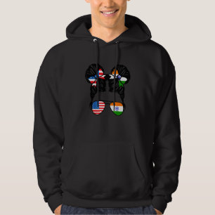 Moletom Menina Metade Americana Metade Indiana Bandeira EU