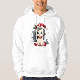 Moletom Menina Unicórnio de Natal Vintage Vetor de Férias