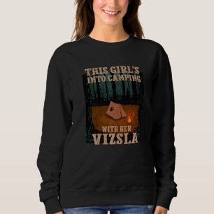 Moletom Meninas Acampando Com Seu Cachorro Vizsla 1
