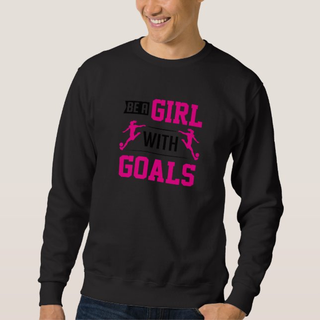 Moletom Meninas chutando bolas de futebol menina com objet (Frente)
