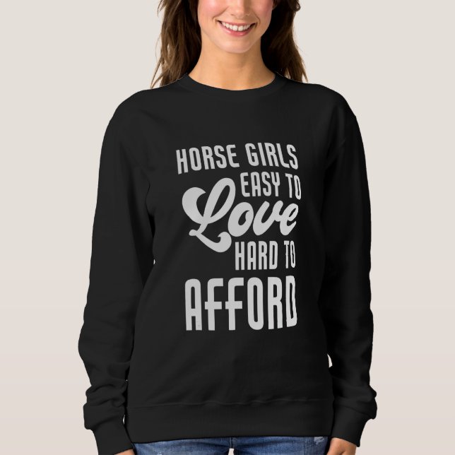 Moletom Meninas De Cavalo Equestres Fáceis De Amar Duro A  (Frente)