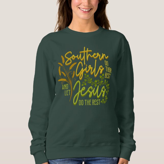 Moletom Meninas do Sul Deixam Jesus Fazer o Resto (Verde) (Frente)