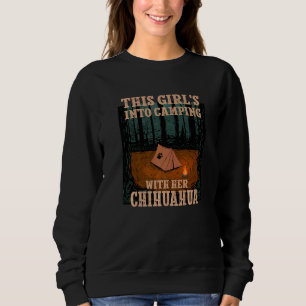 Moletom Meninas Em Camping Com Seu Cão Chihuahua Chiwawa