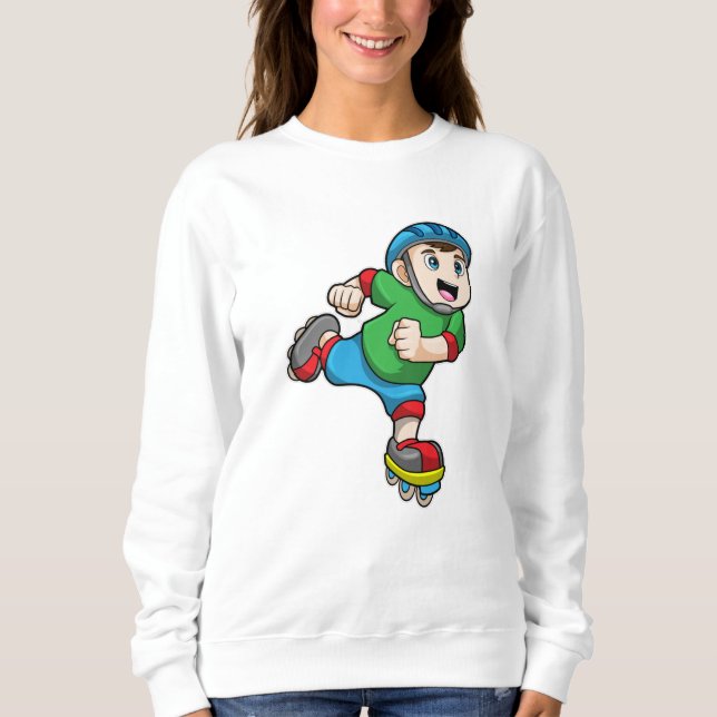 Moletom Menino como skater com Skates e capacete (Frente)