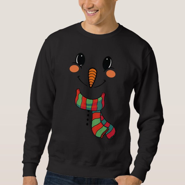 Moletom Menino da Neve  Rosto de Boneco de Neve com Nariz  (Frente)