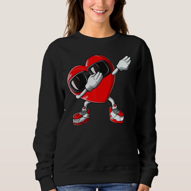 Moletom Meninos Dias de os namorados Dabbing Heart Love Da (Frente)