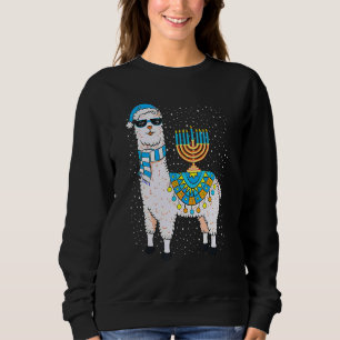 Moletom Menorah Hanukkah Llama T Shirt Cute Alpaca Chanuka