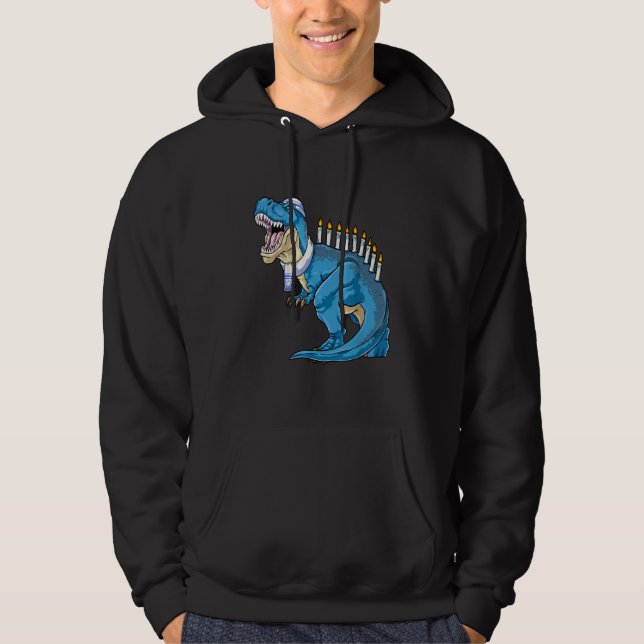 Moletom Menorasaurus Rex Dinosaur Happy Hanukkah Pjs Famil (Frente)