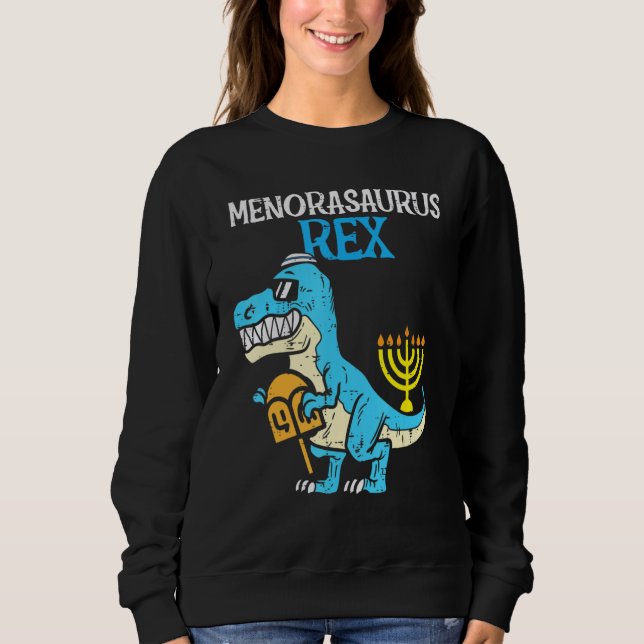 Moletom Menorasaurus Rex Jew Dino Trex Toddler Boys Hanukk (Frente)