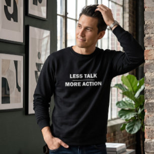 Moletom Menos Conversa Mais Ação Motivacional Camisola Pre