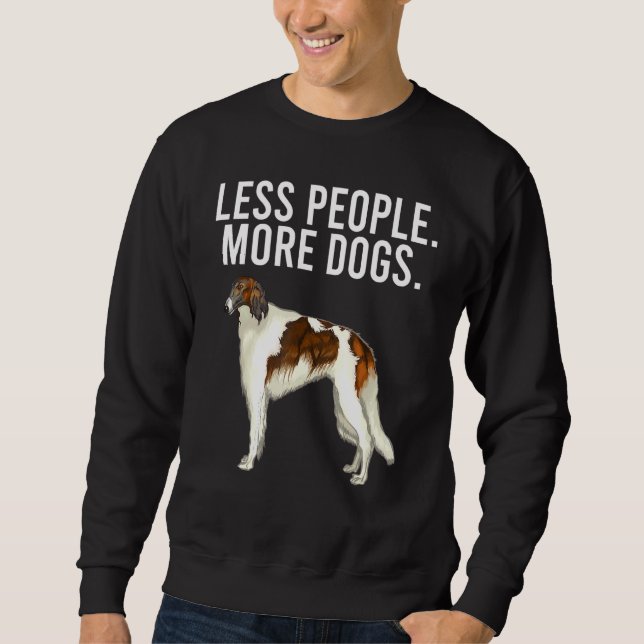 Moletom Menos Pessoas Mais Cães Introdução ao Borzoi (Frente)