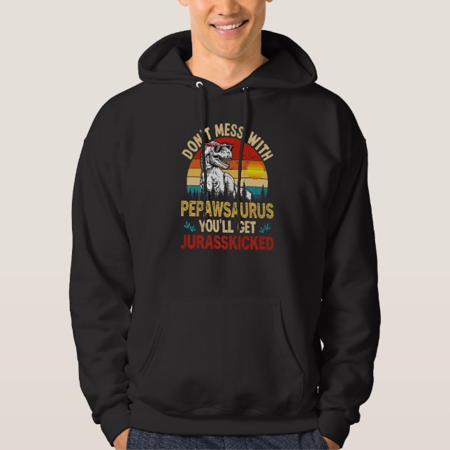 Moletom Mens Afastados Pepawsaurus Dinosaur Rex do Pai (Frente)