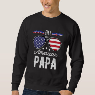 Moletom Mens All American Papa 4º de julho Óculos De Sol