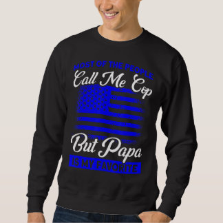Moletom Mens American Flag Cop Mas Papa É Meu Pol Favorito