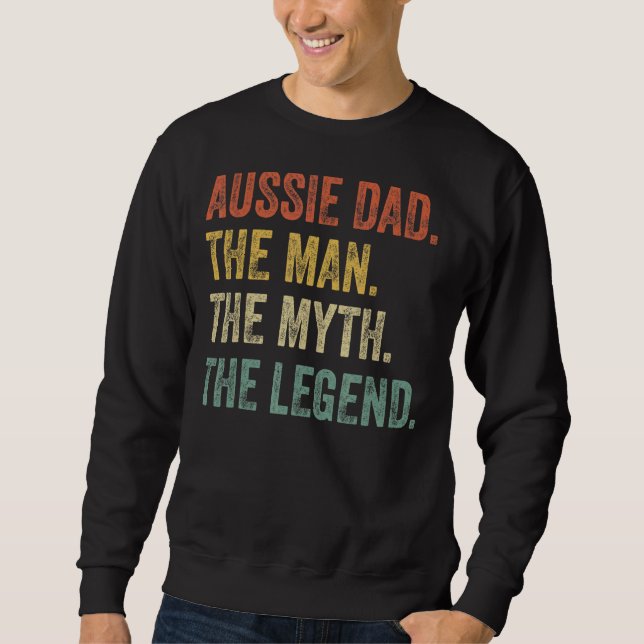 Moletom Mens Australiano Shepherd Aussie Pai The Man Myth (Frente)