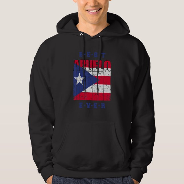 Moletom Mens Best Abuelo Ever Puerto Rico Flag Retro Puert (Frente)