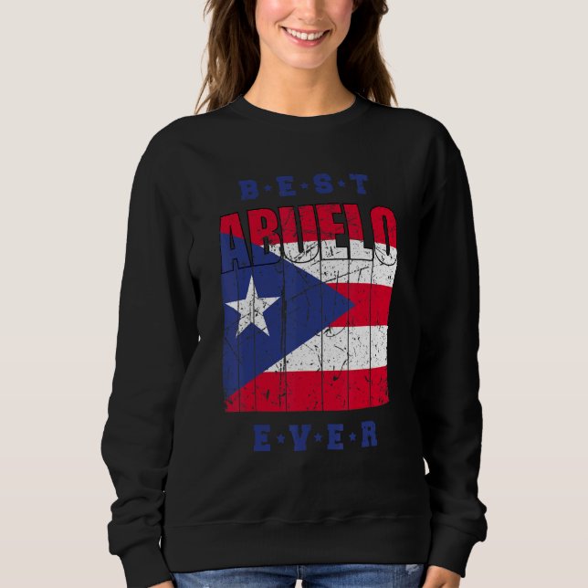 Moletom Mens Best Abuelo Ever Puerto Rico Flag Retro Puert (Frente)
