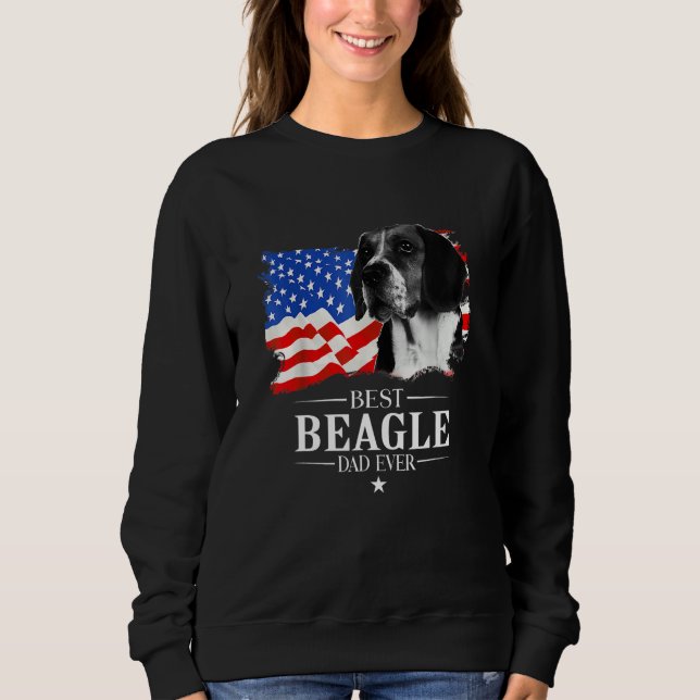 Moletom Mens Best Beagle Dad Ever American Flag Father s D (Frente)