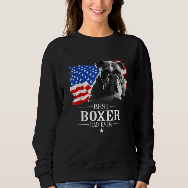 Moletom Mens Best Boxer Dad Ever American Flag Father s Da (Frente)