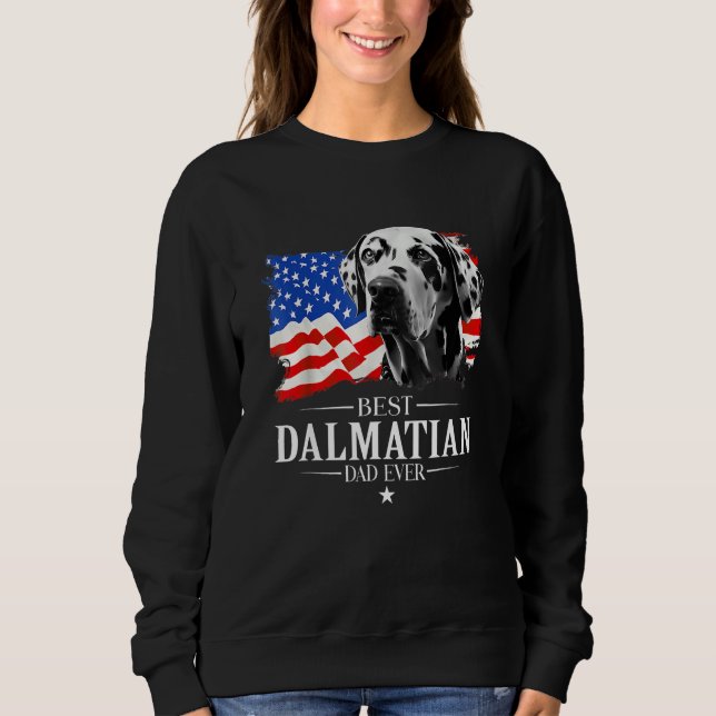 Moletom Mens Best Dalmatian Dad Ever American Flag Father  (Frente)