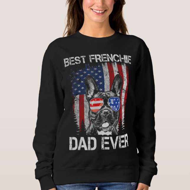 Moletom Mens Best French Pai Ever American Flag French B (Frente)