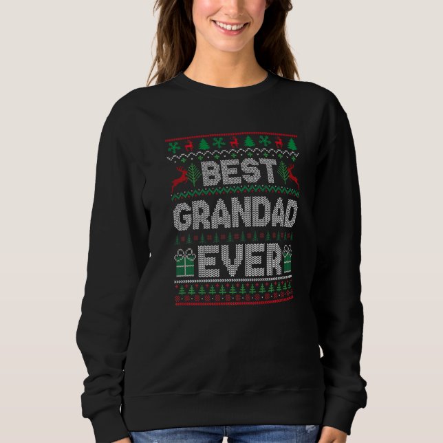 Moletom Mens Best Grandad Ever Christmas Pajamas Matching  (Frente)