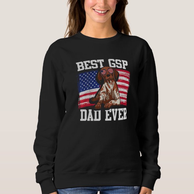 Moletom Mens Best GSP Dad Ever US Flag German Shorthaired  (Frente)