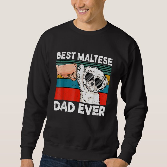 Moletom Mens Best Maltese Dad Ever Ghetto Fist Dog (Frente)