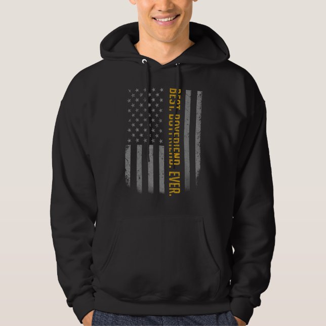 Moletom Mens Best Namorado alguma vez American Flag For Fa (Frente)