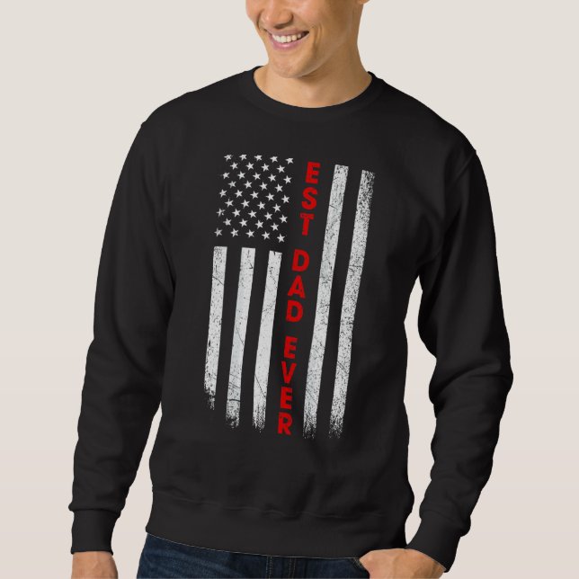 Moletom Mens Best Pai Ever American Flag Pai Pai Da (Frente)