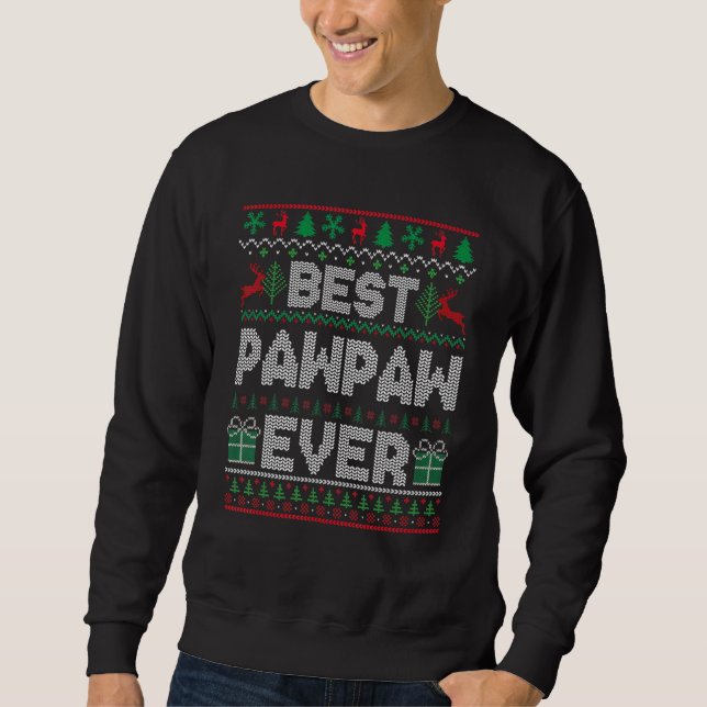 Moletom Mens Best Pawpaw Ever Christmas Pajamas Matching U (Frente)