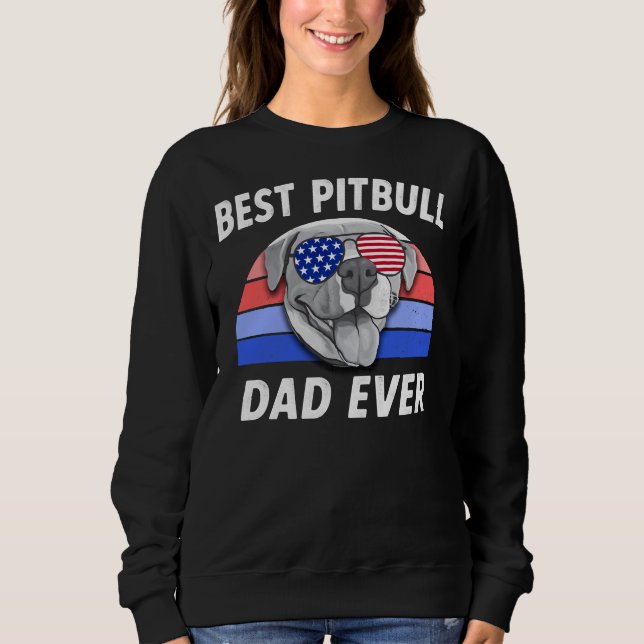 Moletom Mens Best Pitbull Pai Funny Pit Bull Retro Padre (Frente)