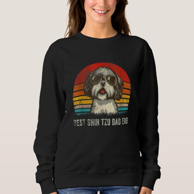 Moletom Mens Best Shih Tzu Dad Ever  Shih Tzu Dad Dog (Frente)