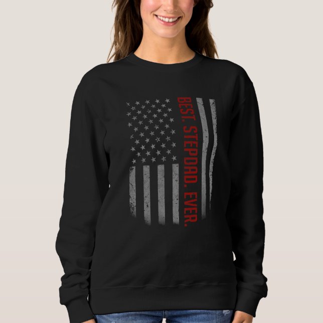 Moletom Mens Best Stepdad Ever American Flag For Padre' (Frente)