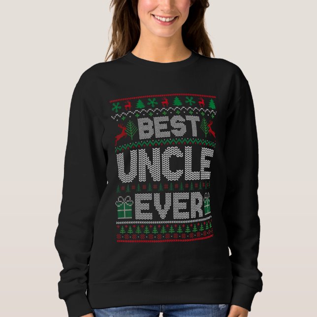 Moletom Mens Best Uncle Ever Christmas Pajamas Matching Ug (Frente)