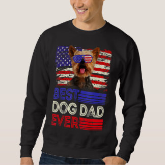 Moletom Mens Best Yorkshire Terrier Pai Ever American Flag