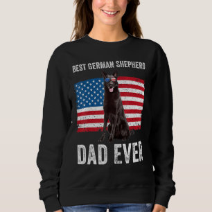 Moletom Mens Black German shepherd Pai American Flag O