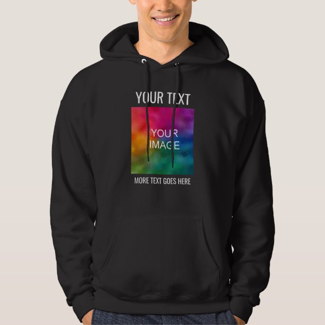 Moletom Mens Black Hoodie Logo Text Here Modelo (Frente)